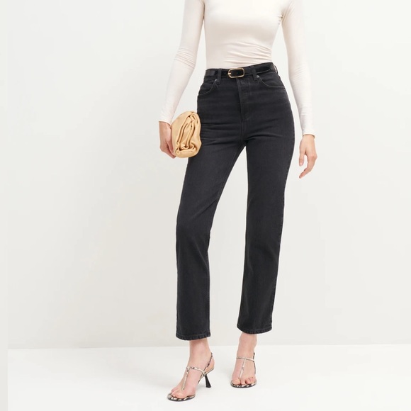 REFORMATION Cynthia High Rise Straight Cropped Jeans NWT - size 26 - Picture 3 of 4